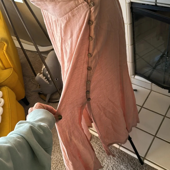 Free people cut out waist backless w/ wrap top small in a pinky peach color - Picture 3 of 12